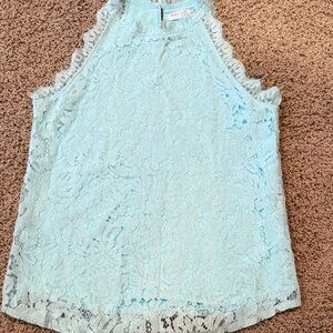 Halife Light Blue Lace Blouse